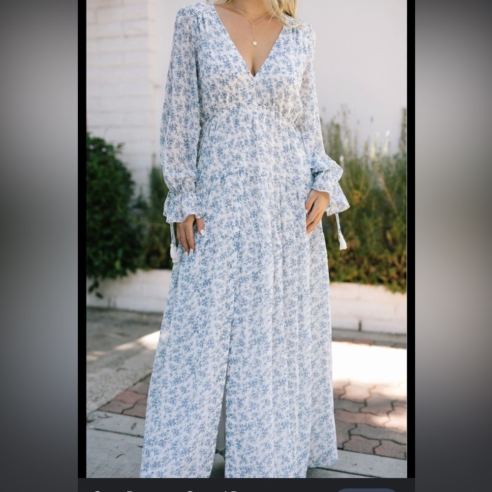 Red Dress Boutique / Morning Lavender Kelsey Long Sleeve floral maxi dress